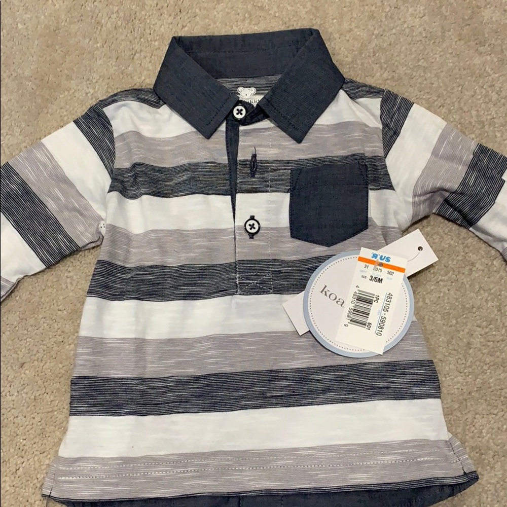 Striped half button down - Picture 2 of 3